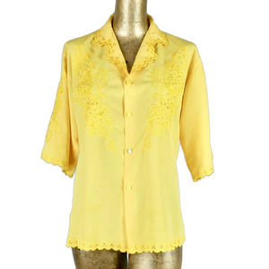 Vintage 1980's Collared Floral Button Up Blouse